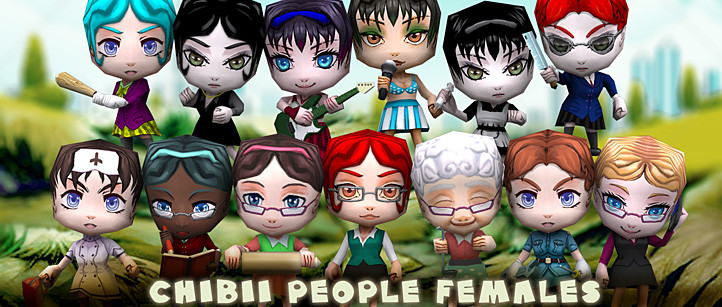 chibii-people-females-3d-animated-lowpol